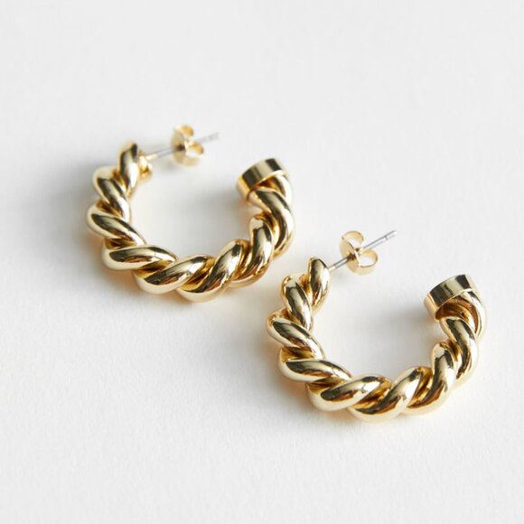 ASOS Gold Twisted Hoop Earrings, ASO Kate Middleton - Picture 4 of 6